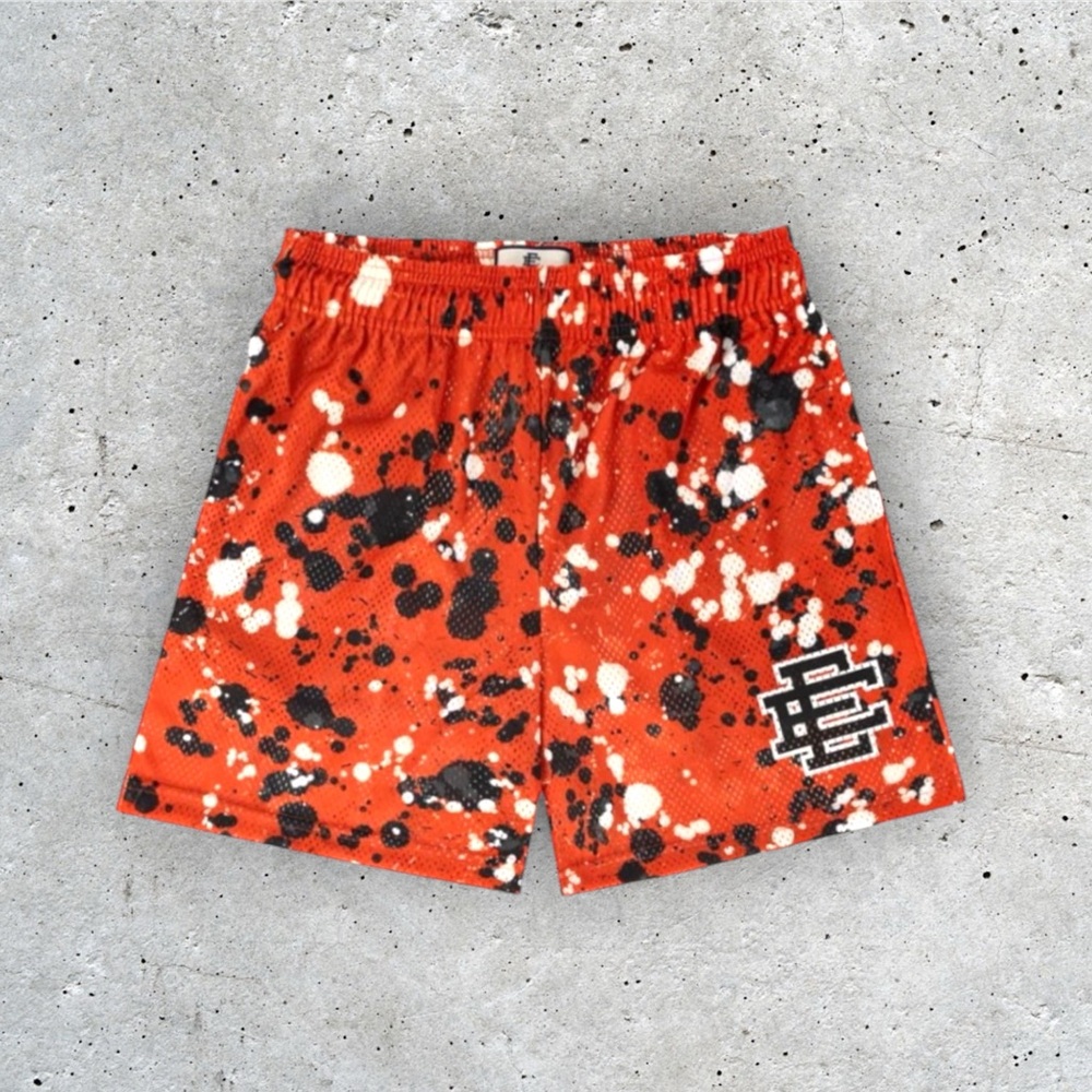 Eric Emanuel EE Basic Short Splatter Orange M Brand New - Free Shipping